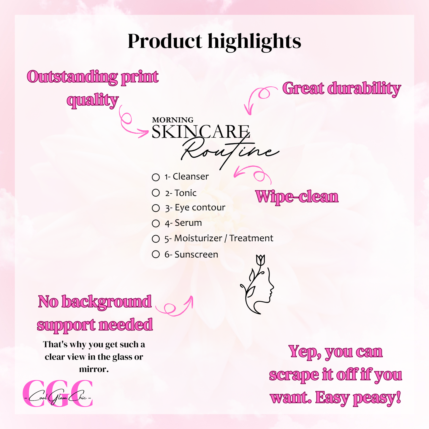 Skincare & Routine Stickers – Morning & Evening Options in English or Spanish